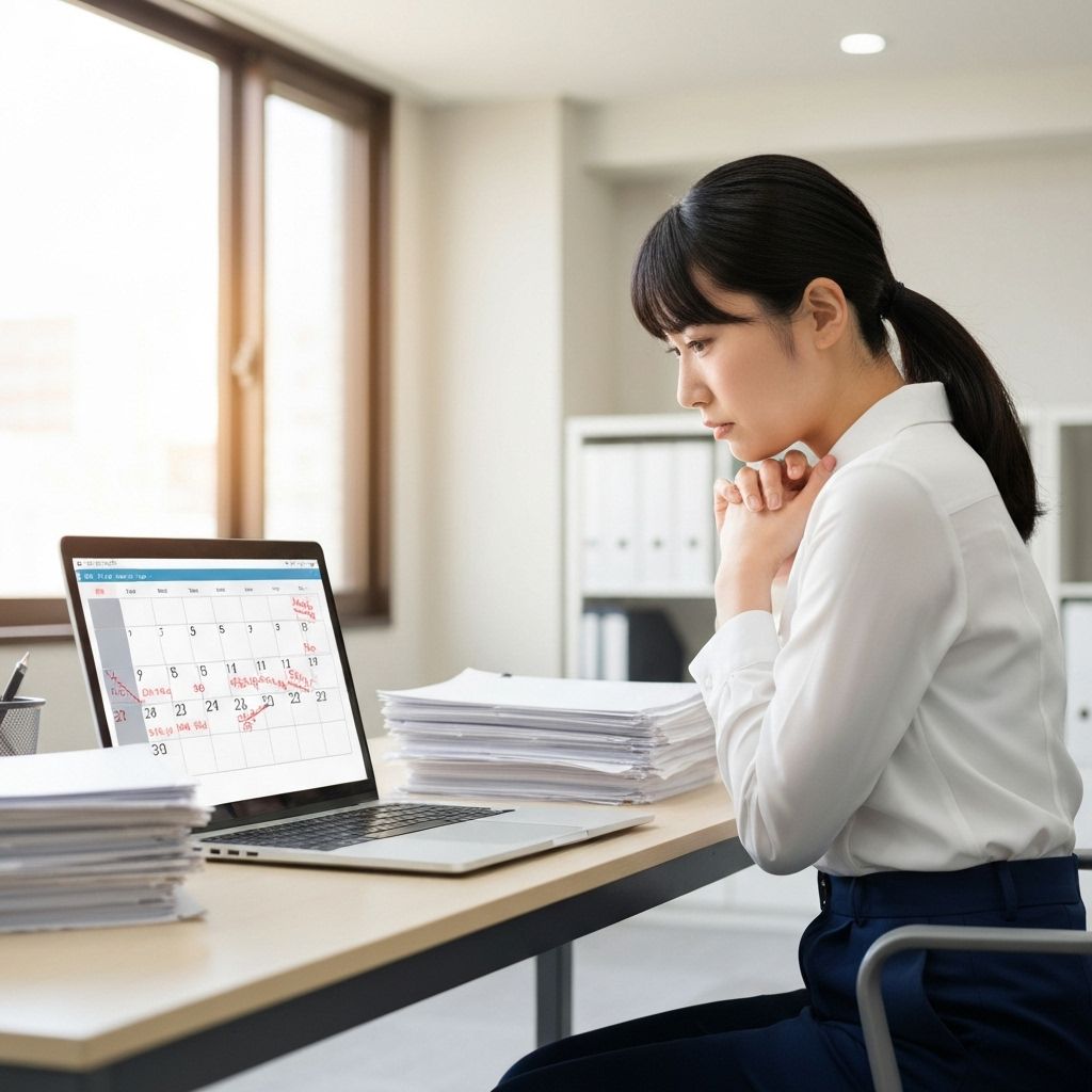A businessperson overwhelmed by interview scheduling